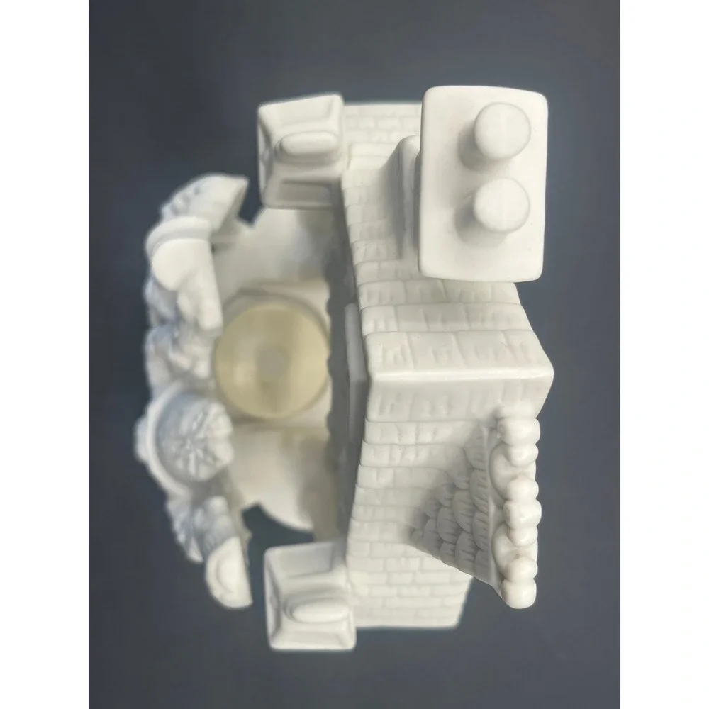 Partylite White Bisque Porcelain Victorian Carolers Christmas Candle Holder Vtg